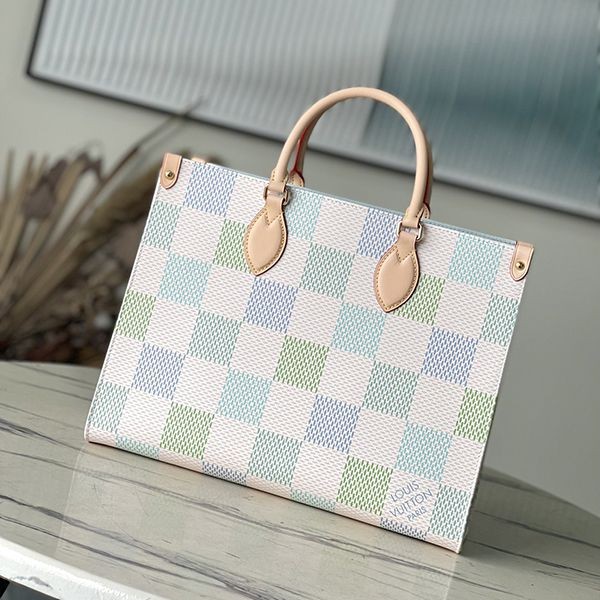 NewLouis Vuitton On the Go MM Copy Pastel Damier Tote Bag N40518