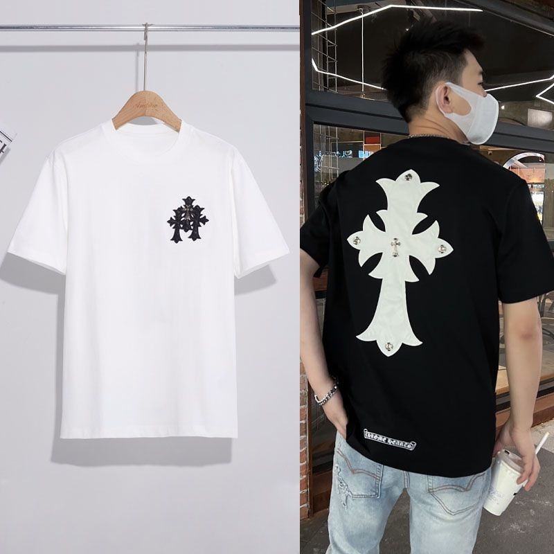 Classic ★ Hard to find! Chrome Hearts Super Copy Triple Cross Logo T-shirt 2 colors Kuo25360 Classic ★ Hard to find! Chrome Hearts Super Copy Triple Cross Logo T-shirt 2 colors Kuo25360