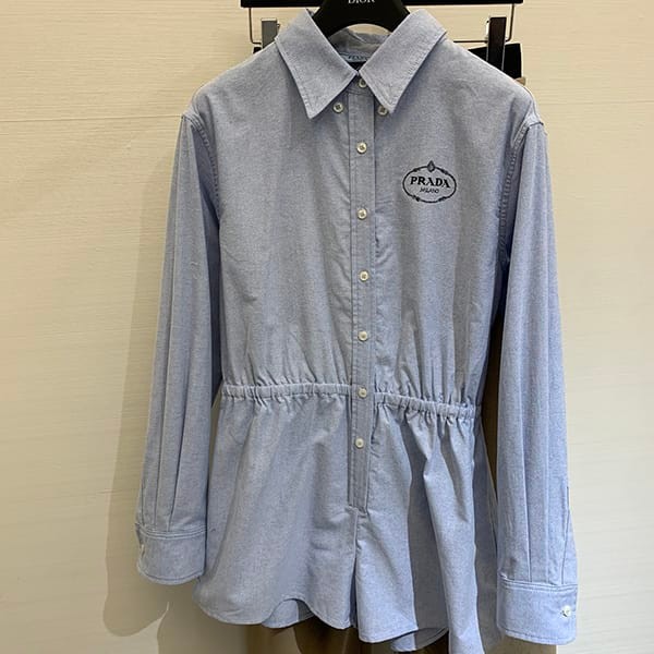 Prada Cotton Oxford Jumpsuit Parody, loved by many celebrities put16056