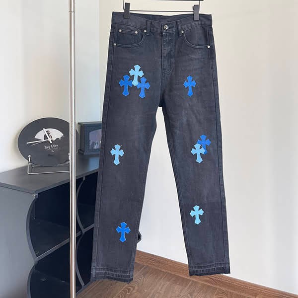 CHROME HEARTS Cheap Cemetery Cross Patch Carpenter Pants Kuk84006 CHROME HEARTS Cheap Cemetery Cross Patch Carpenter Pants Kuk84006