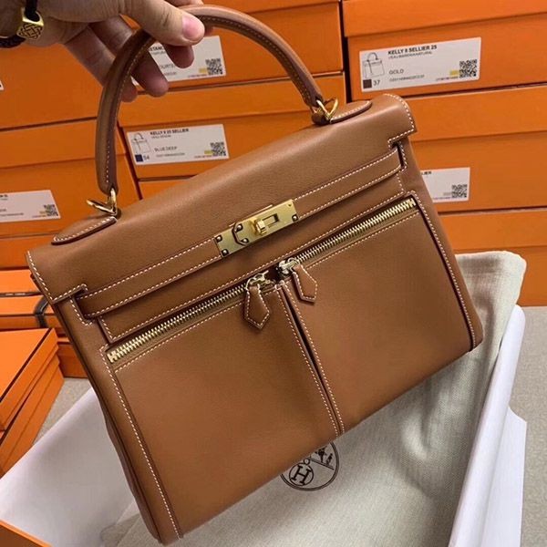 Very popular Hermes Kelly replica 32cm with inner stitching and gold hardware erq81099