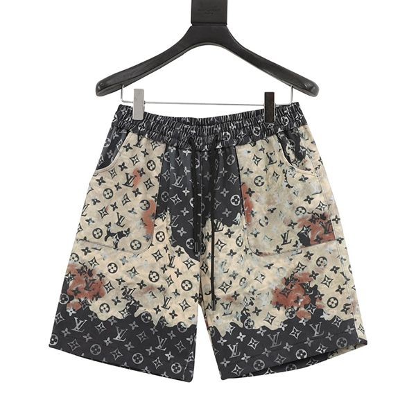 BattleLouis Vuitton Monogram Patchwork Cotton Shorts vus12317