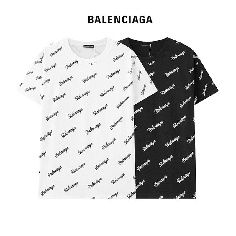 Balenciaga Replica Crew Neck Logo T-Shirt in 2 Colors, Rapidly Growing in Popularity, bas99802