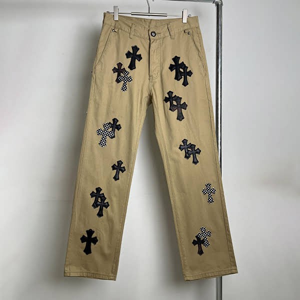 CHROME HEARTS Replica Cemetery Cross Patch Denim Pants Kua52486 CHROME HEARTS Replica Cemetery Cross Patch Denim Pants Kua52486