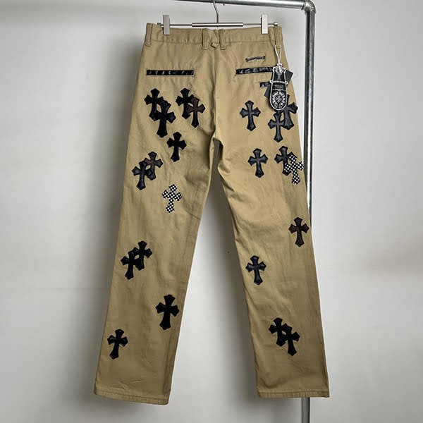 CHROME HEARTS Replica Cemetery Cross Patch Denim Pants Kua52486