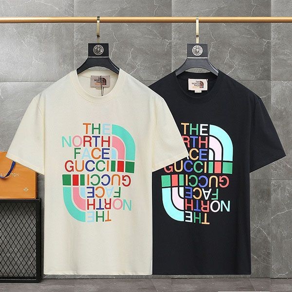 Great gift idea: The North Face Gucci replica logo cotton T-shirt in 2 colors guz86483 Great gift idea: The North Face Gucci replica logo cotton T-shirt in 2 colors guz86483