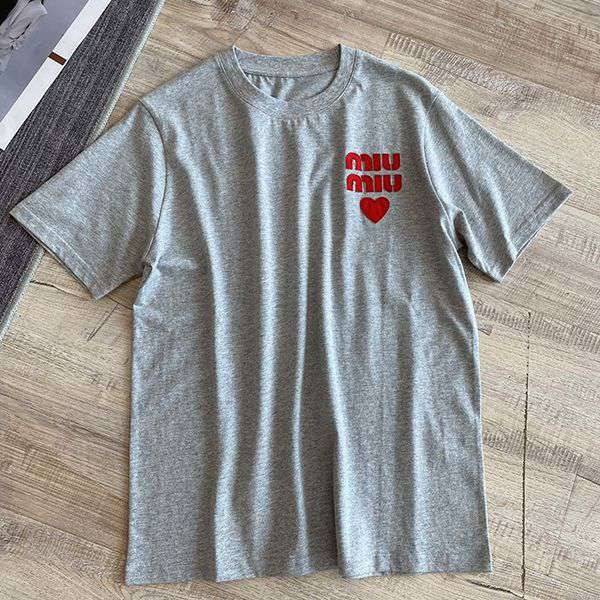 Perfect gift? Miu Miu short sleeve T-shirt copy grey myp42626