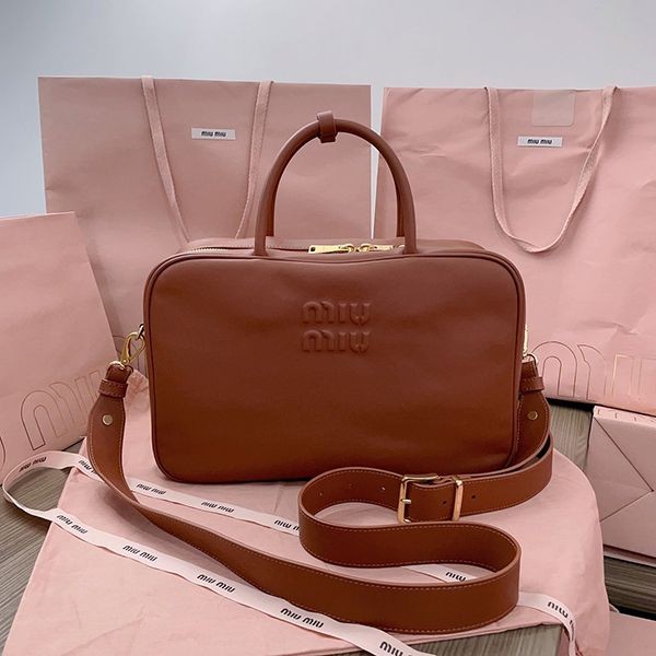 Free shipping Miu Miu leather handbag cognac myf08227 Free shipping Miu Miu leather handbag cognac myf08227