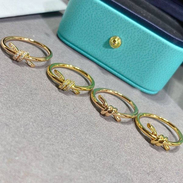 Easy to use Tiffany Knot Dyed Ring Replica Double Row Ring Tih06736