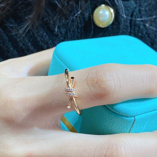 Easy to use Tiffany Knot Dyed Ring Replica Double Row Ring Tih06736