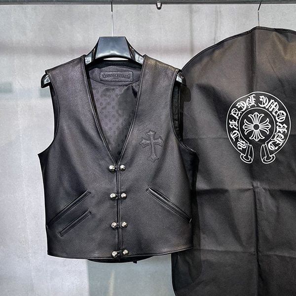 CHROME HEARTS LYCHEE GRAIN COWHIDE VEST COPY XP18331