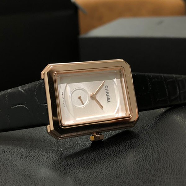 Chanel Boyfriend Replica Large Model Beige Gold Quilted Pattern Calfskin Strap H6589