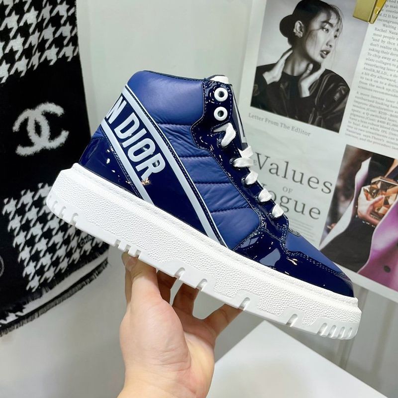 [Immediate Delivery] Dior D-Player Replica Sneakers Quilted Nylon Blue KCK315NYF_S54B