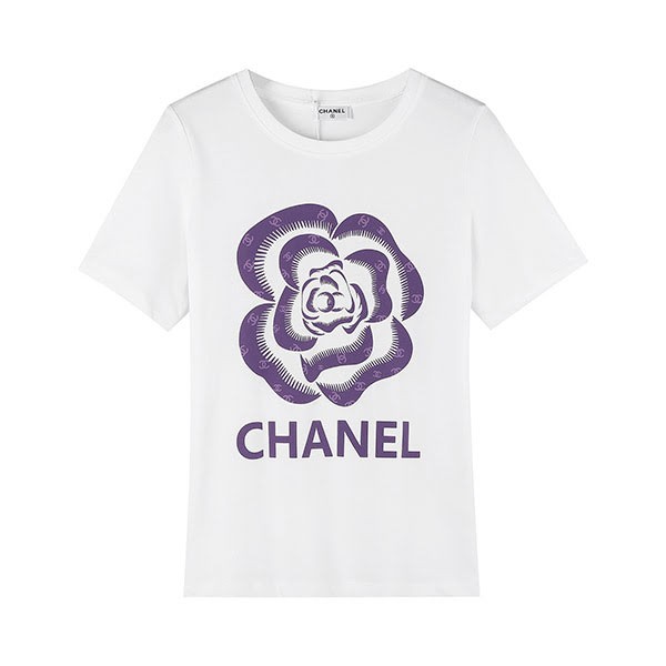 Chanel Replica Camellia Logo Short Sleeve T-Shirt shf14852