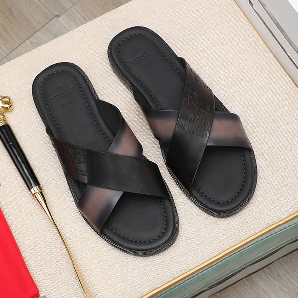 Berluti Replica Sifnos Scritto Leather Sandals S54381