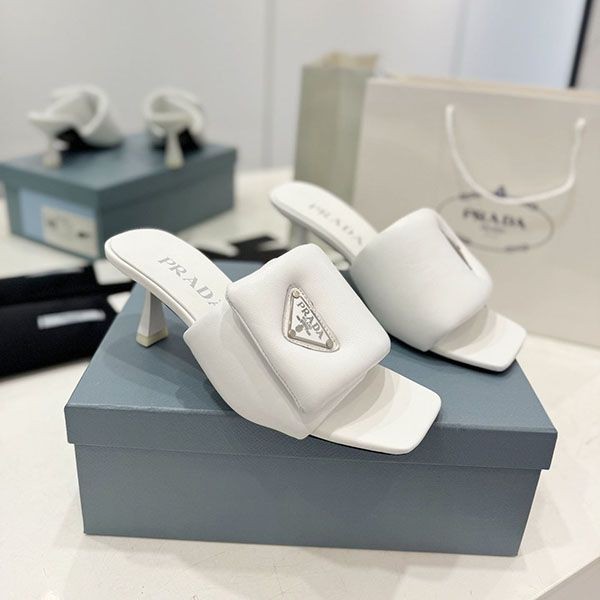 Prada Saffiano Leather Slide Sandals Replica puq22719