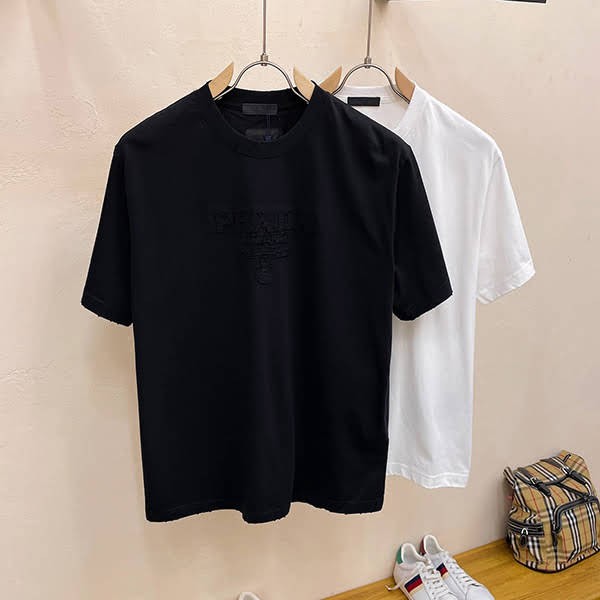 The hottest topic! Prada replica ★ Logo print crew neck jersey short sleeve T-shirt pur98776 The hottest topic! Prada replica ★ Logo print crew neck jersey short sleeve T-shirt pur98776