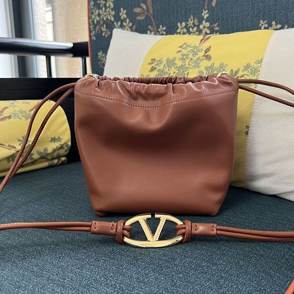 Valentino V Logo Pouf Bucket Bag Vum02364