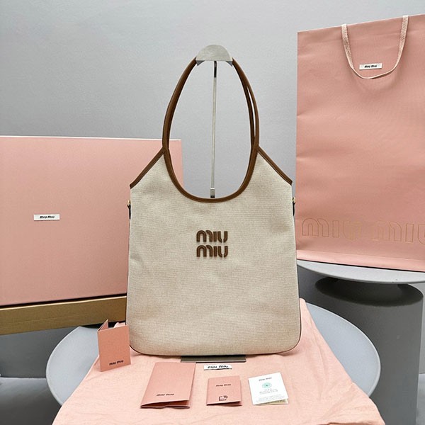 [★Not available in Japan★] Miu Miu replica IVY logo canvas bag 5BG231