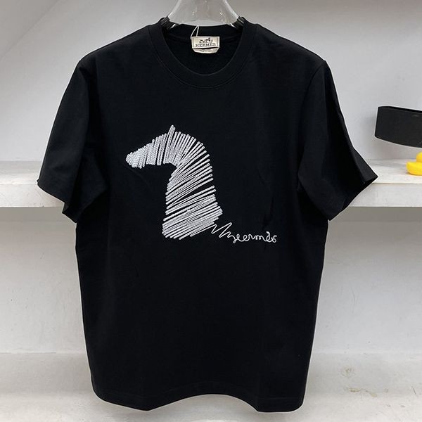 Popularity rising Hermes Maxi Cartouche Short Sleeve T-Shirt Replica era31070 Popularity rising Hermes Maxi Cartouche Short Sleeve T-Shirt Replica era31070