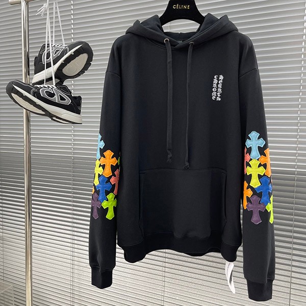 Chrome Hearts Replica Colorful Cross Scroll Hoodie Pullover Kue73474