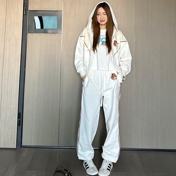 ☆Super popular☆Gucci copy GG cotton jacquard zip jacket top and bottom set gux19984