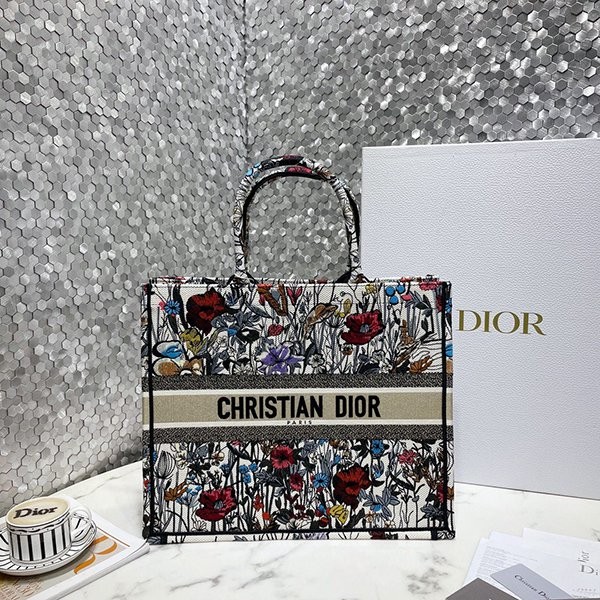 Hard to find replica Dior book tote with Mille Fleurs embroidery dem61930 Hard to find replica Dior book tote with Mille Fleurs embroidery dem61930