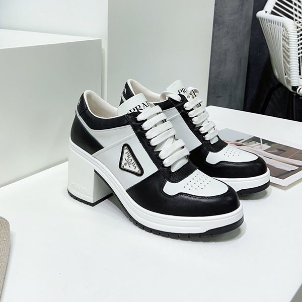 ☆Rare☆Prada Downtown fake high heel leather sneakers 1E792M ☆Rare☆Prada Downtown fake high heel leather sneakers 1E792M