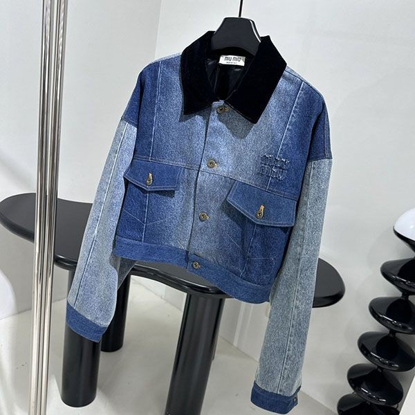 ★Popular in Japan! Miu Miu embroidered denim trucker jacket myh73901 ★Popular in Japan! Miu Miu embroidered denim trucker jacket myh73901