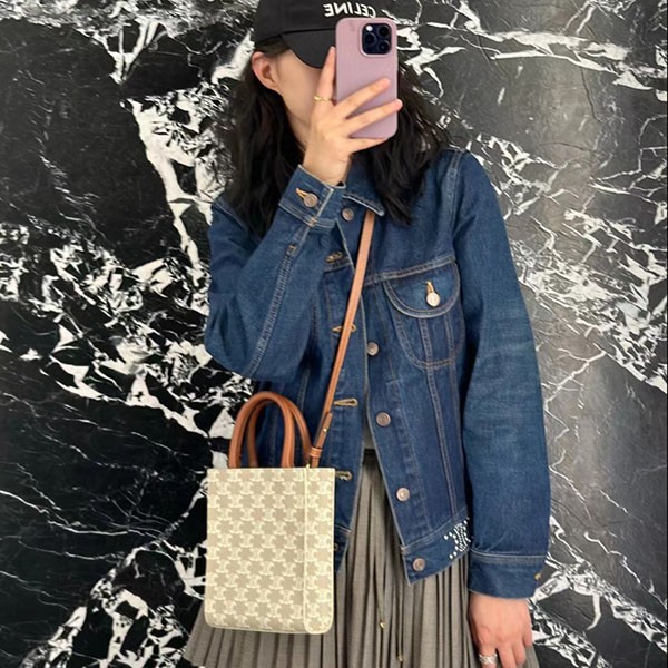 Popular Celine Replica Mini Vertical Cabas Lion Canvas 194372FLB02GR