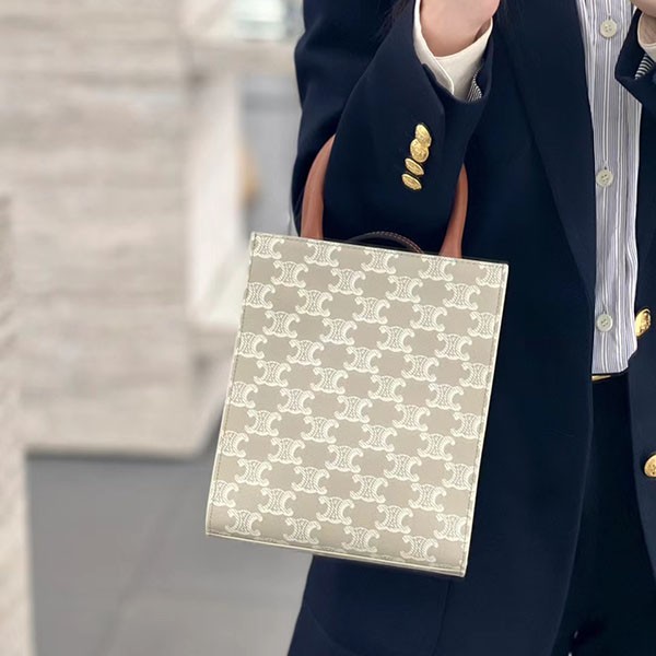 Popular Celine Replica Mini Vertical Cabas Lion Canvas 194372FLB02GR