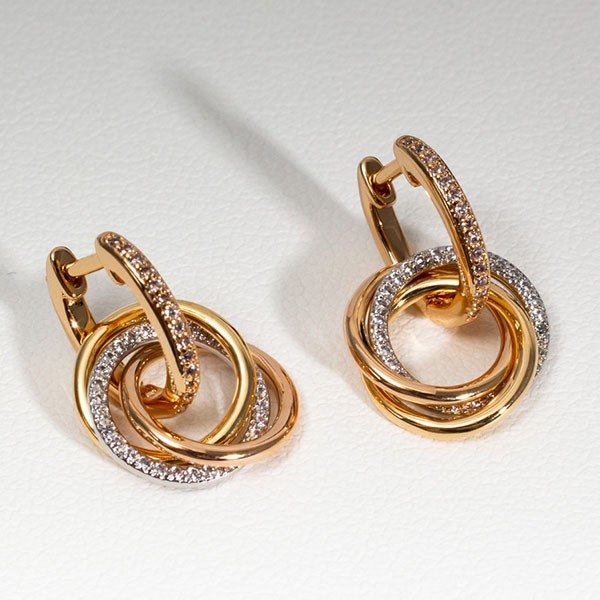 Sure to sell out! Cartier Trinity replica earrings, diamond hoop type B8301259