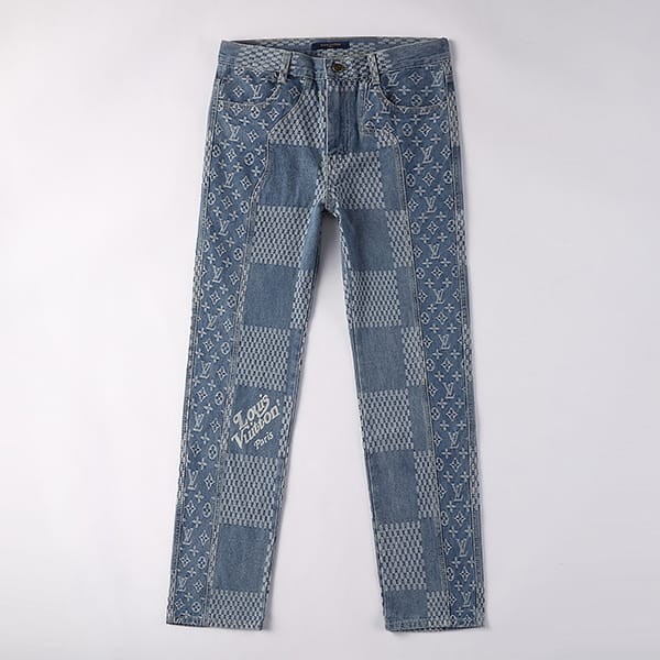 New designLouis Vuitton x NIGO Damier WAVES Monogram denim pants replica vut50330
