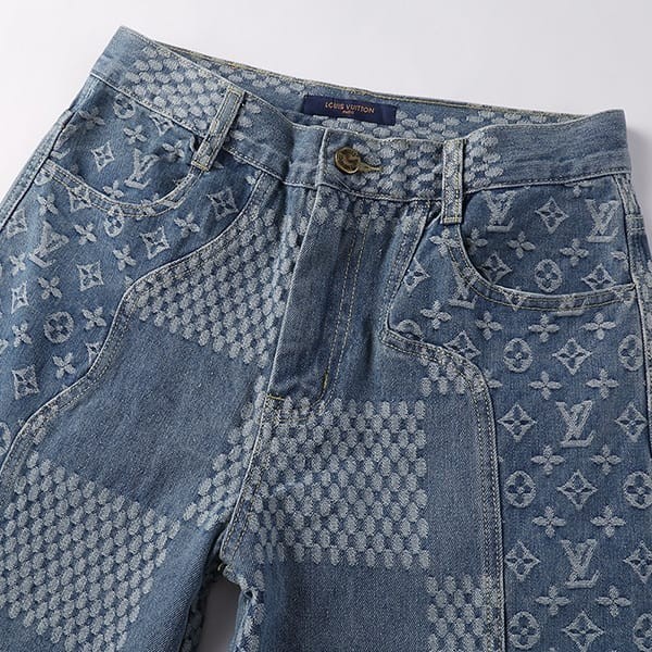 New designLouis Vuitton x NIGO Damier WAVES Monogram denim pants replica vut50330