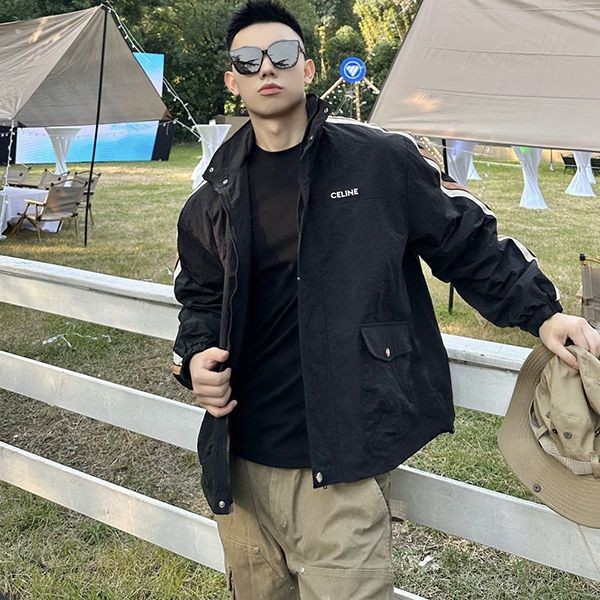 Comfortable Celine Side Ribbon Woven Zipper Coat Replica Ceh37668