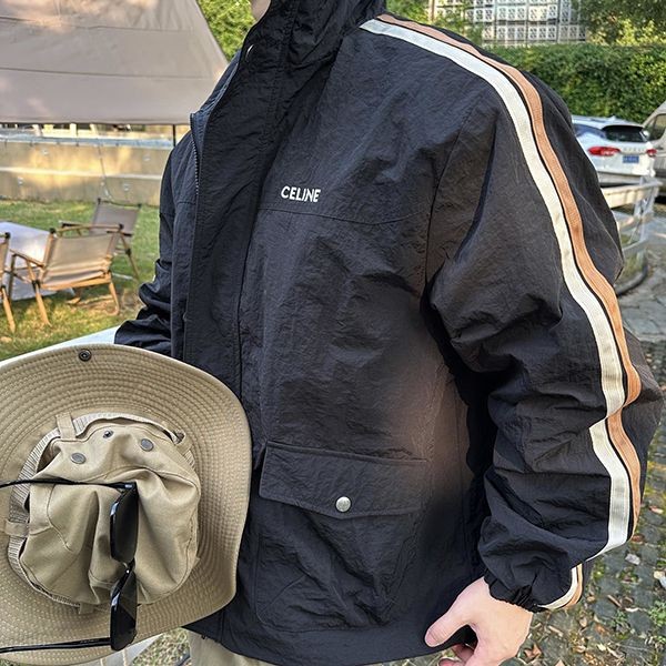 Comfortable Celine Side Ribbon Woven Zipper Coat Replica Ceh37668