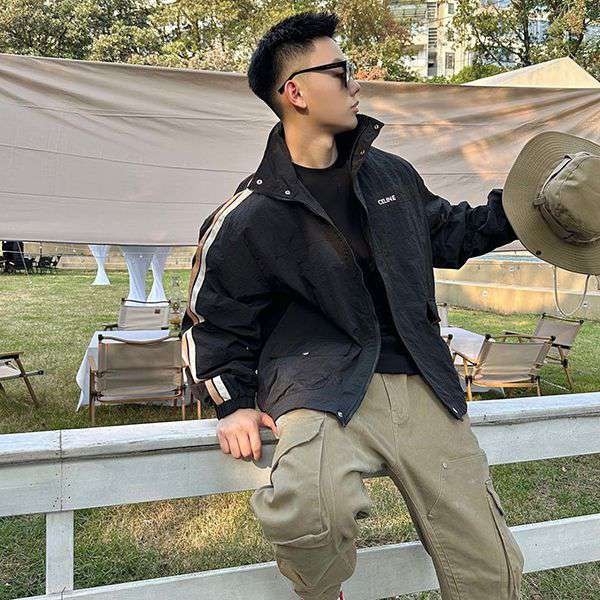 Comfortable Celine Side Ribbon Woven Zipper Coat Replica Ceh37668