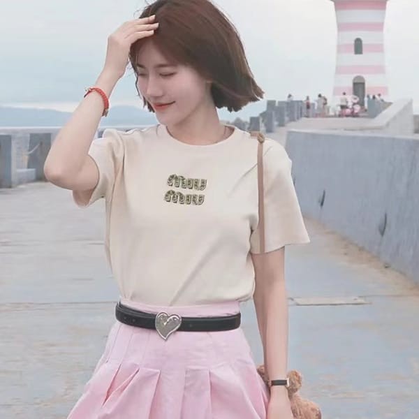 Best price challenge Miu Miu replica jersey T-shirt MJN499_14ARF0HAT?