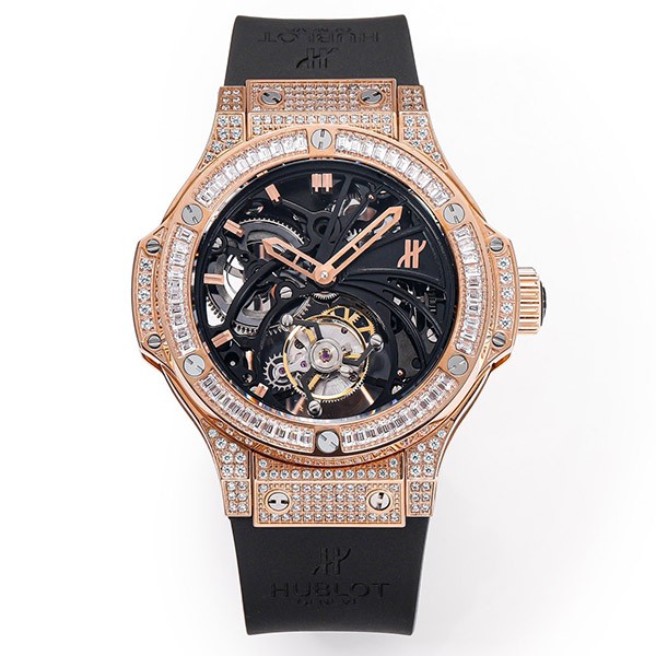 Hublot Replica Big Bang Openwork Tourbillon Rubber Strap Skeleton Tourbillon Movement hue00090