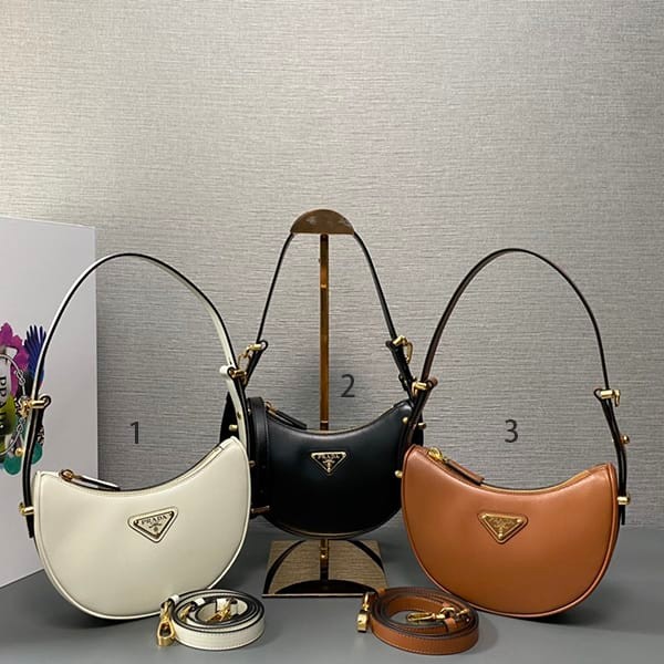 Cute Prada Arke Leather Shoulder Bag Replica 3 Colors 1BC194