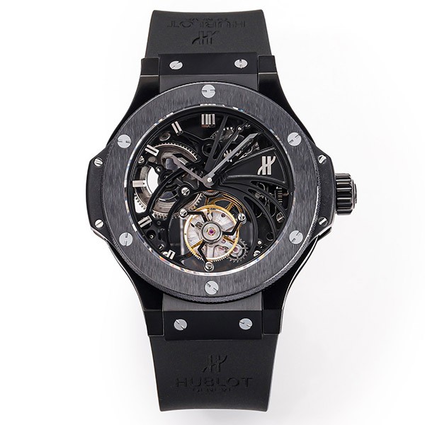Hublot Big Bang Replica Openwork Tourbillon Rubber Strap Skeleton Tourbillon Movement hub55607