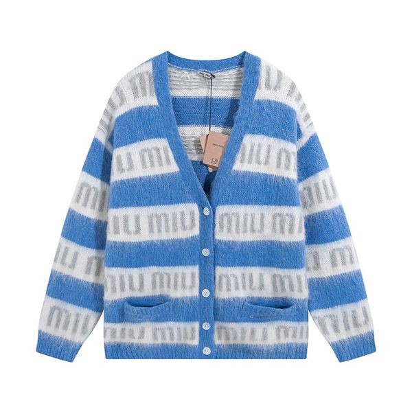 Miu Miu Logo Intarsia Oversized Cardigan myq40854 Miu Miu Logo Intarsia Oversized Cardigan myq40854