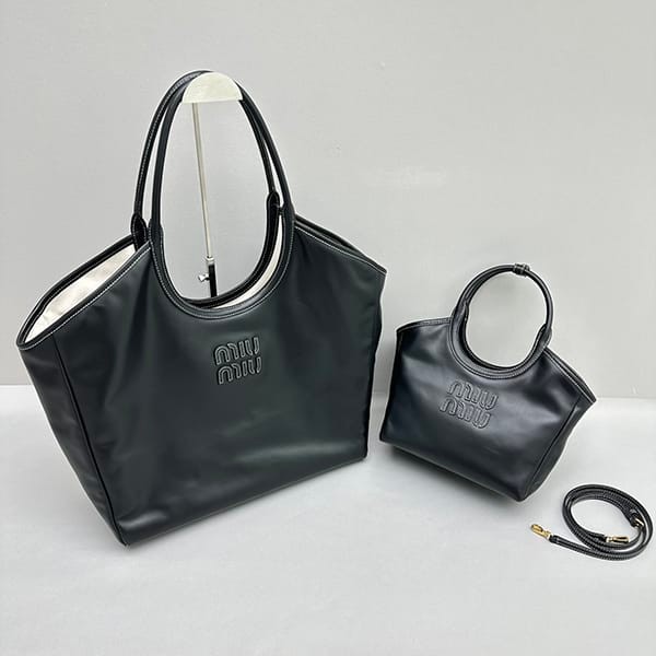 Rare Miu Miu lettering logo leather shopping bag replica in 2 sizes myn80879 Rare Miu Miu lettering logo leather shopping bag replica in 2 sizes myn80879