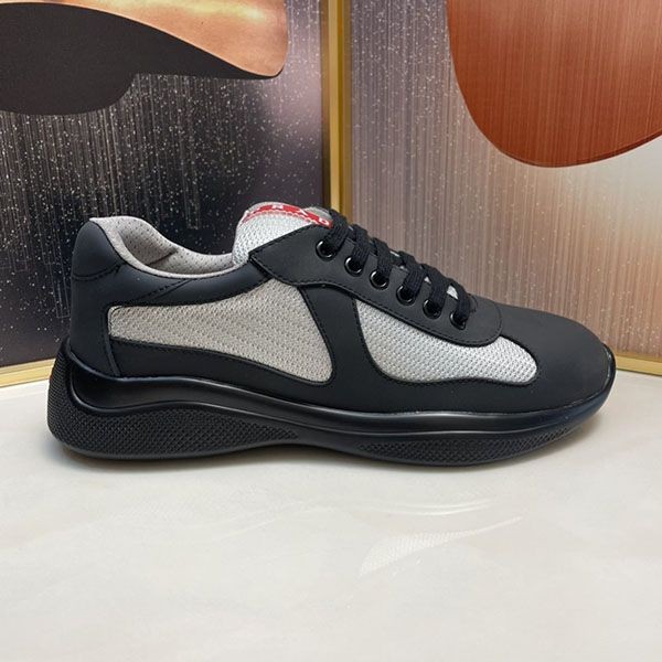 Prada patent leather x technical fabric replica sneakers puh85925