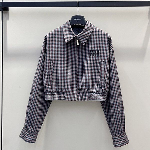 Immediate delivery Miu Miu gingham check blouson jacket myd00448 Immediate delivery Miu Miu gingham check blouson jacket myd00448