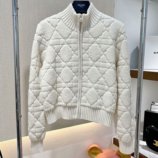 Dior Zip Cardigan Macrocannage Fake 254V20AM340 Sold Out