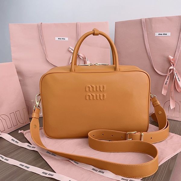 Very popular! Miu Miu leather handbag replica cognac myy59199 Very popular! Miu Miu leather handbag replica cognac myy59199