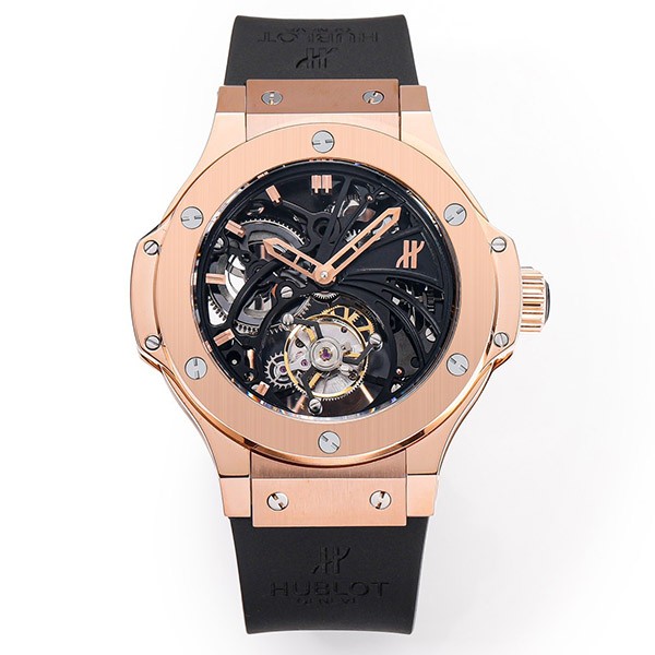Featured ★ Hublot Replica Big Bang Openwork Tourbillon Rubber Strap Skeleton Tourbillon Movement hul71490