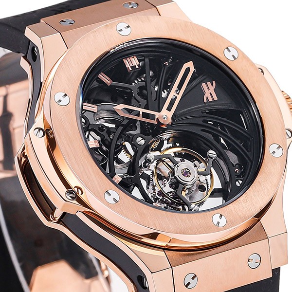 Featured ★ Hublot Replica Big Bang Openwork Tourbillon Rubber Strap Skeleton Tourbillon Movement hul71490