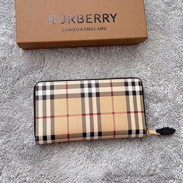 Burberry Check Round Zip Long Wallet Replica Bau61661